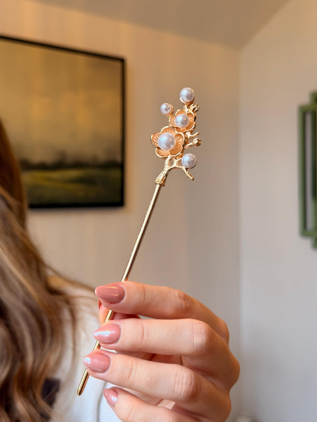 Pearl Hair Pin – Bridal Pin, Silver Hair Stick, Wedding Hair Accessory