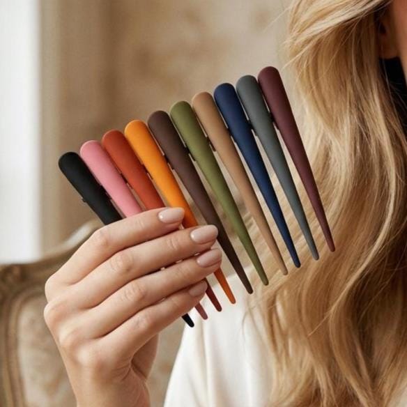 Matte Hair Clips – French Clip, Long Alligator Hair, Minimalist Accessories, Colourful slide for Women