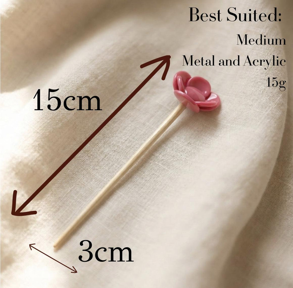Flower French Hair Stick – Floral Hair Pin, Rose Fork for Buns, Accessory, Elegant Updo
