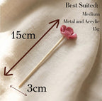 Flower French Hair Stick – Floral Hair Pin, Rose Fork for Buns, Accessory, Elegant Updo