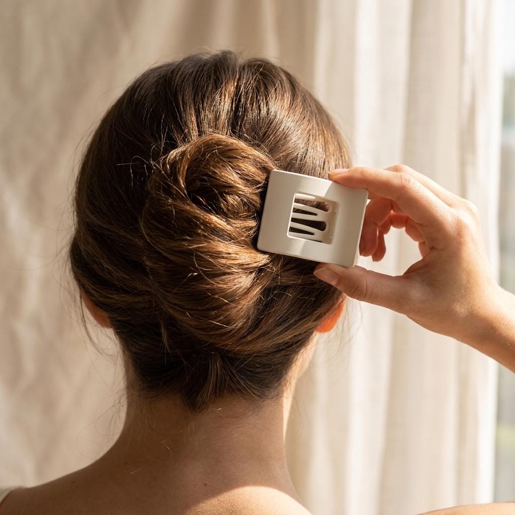 Matte Hair Claw Clip – Large Rectangle, French Clip for Women, Neutral Accessories, Minimalist
