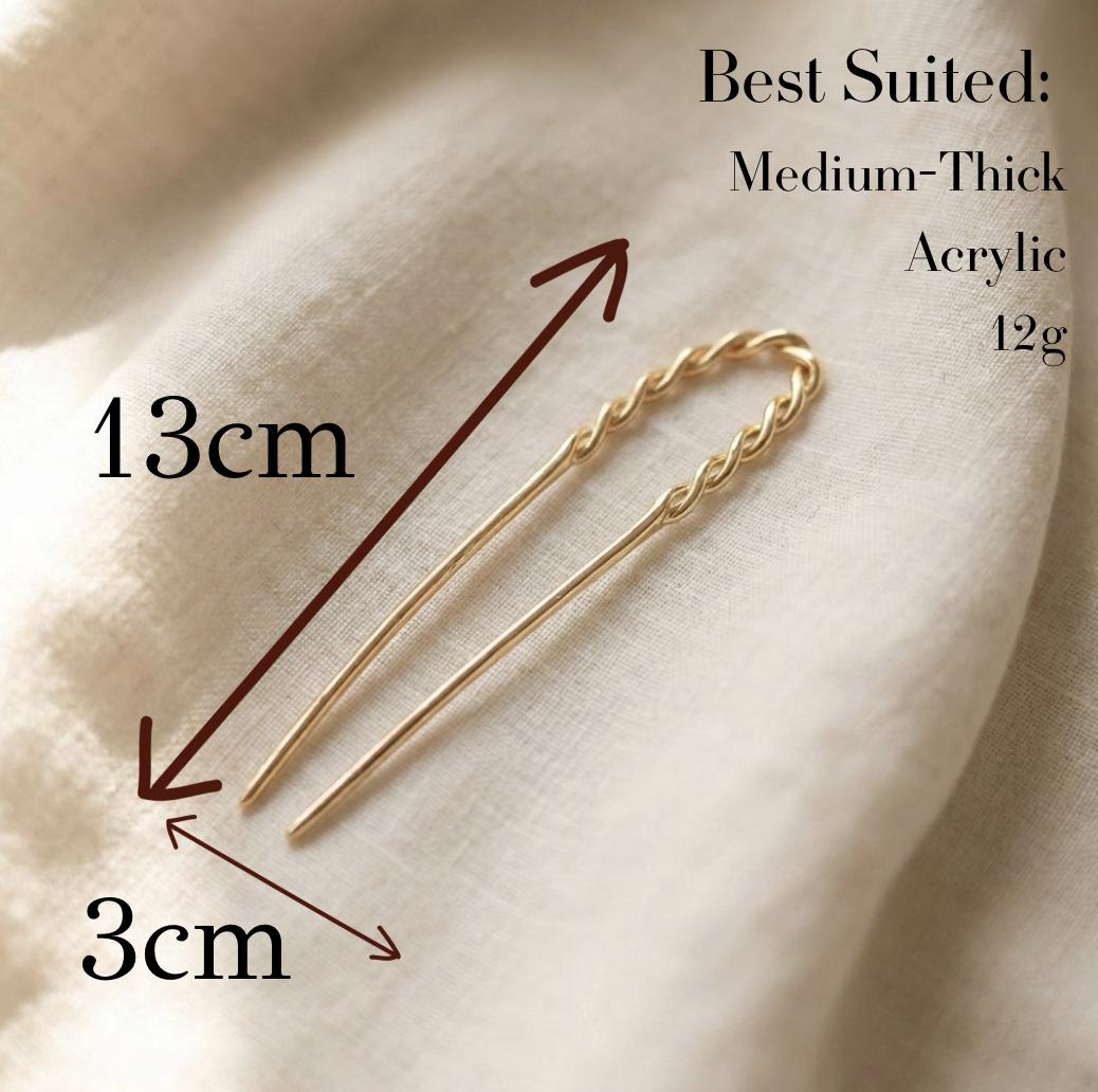 Twisted French Hair Pin – Gold and Silver Fork for Buns, Hair Stick, Minimalist Accessories