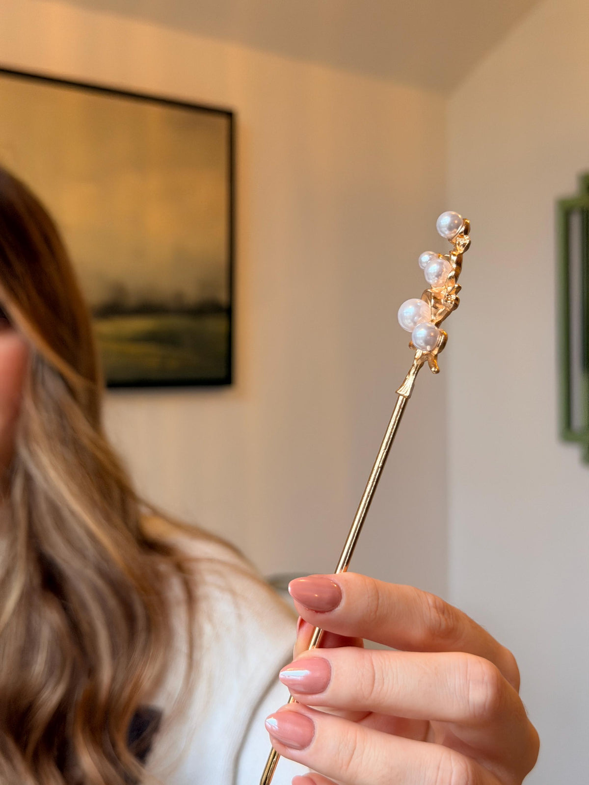 Pearl Hair Pin – Bridal Pin, Silver Hair Stick, Wedding Hair Accessory