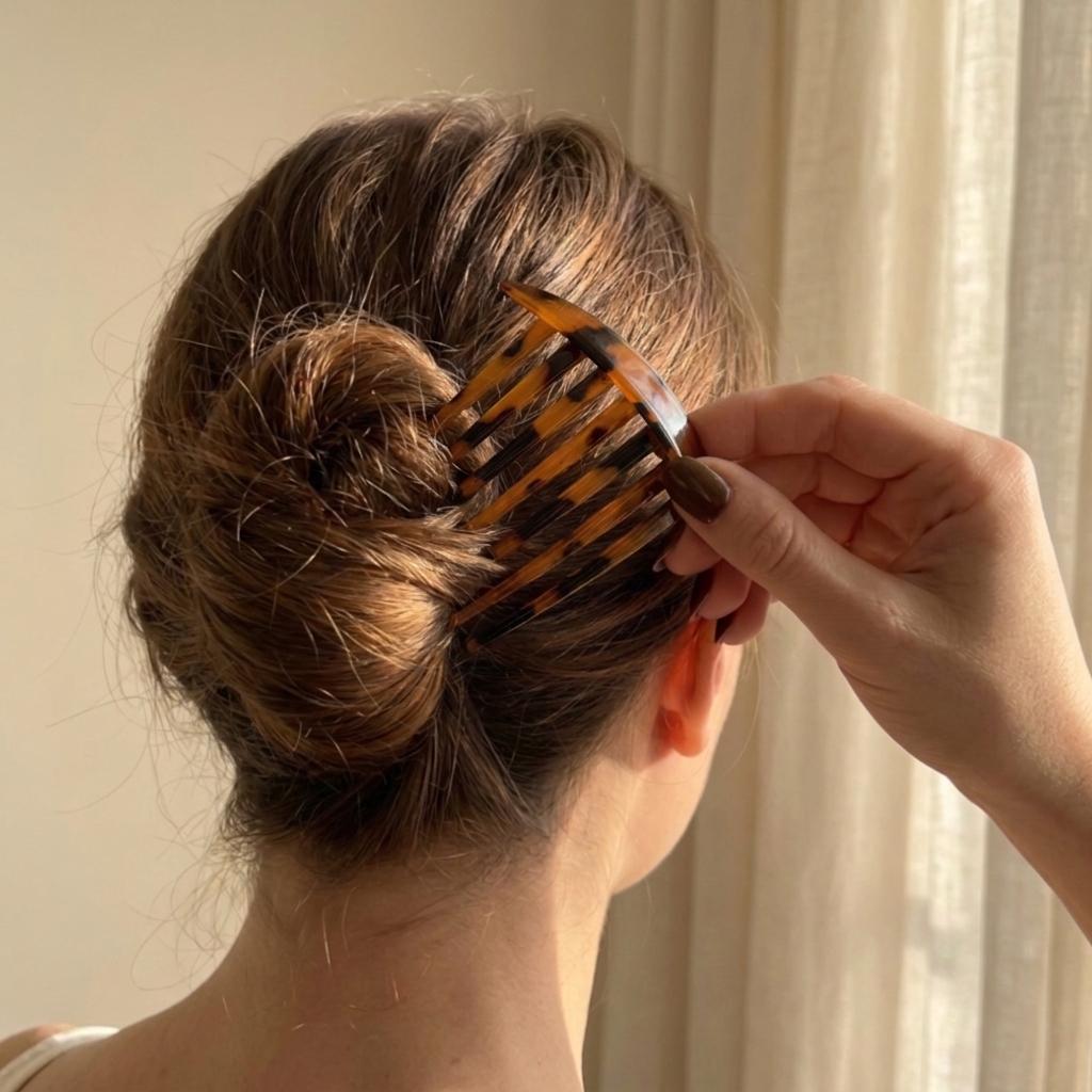Tortoiseshell Comb, Hair Pin, Hair Fork for Buns, French Twist, Women's Accessories
