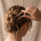 Twisted French Hair Pin – Gold and Silver Fork for Buns, Hair Stick, Minimalist Accessories