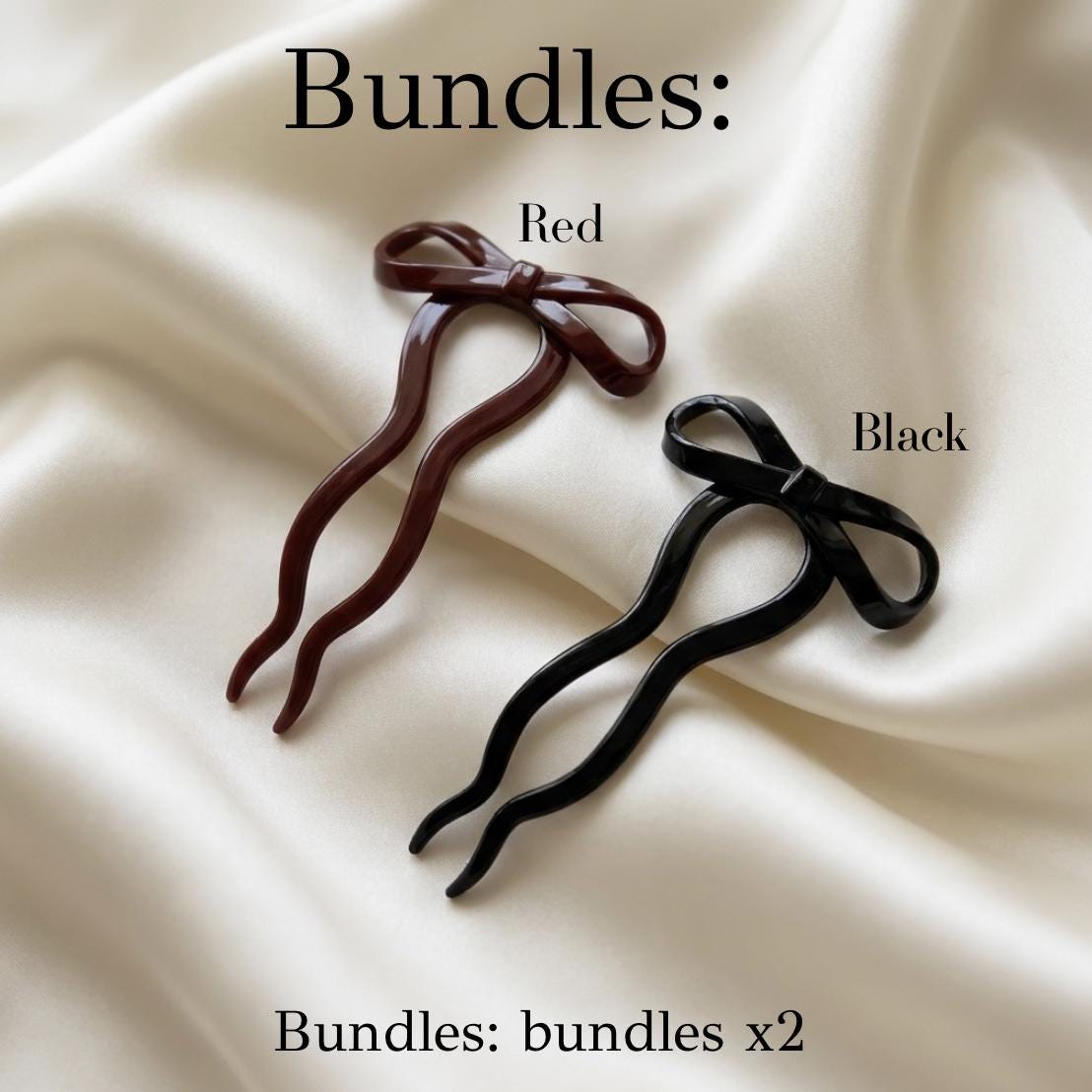 Bow French Hair Pin – Brown Fork for Buns, Hair Accessory Women