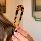 Classic Tortoiseshell French Hair Pin – Fork for Buns, Hair Stick, Minimalist Accessories