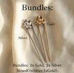 Floral Hair Pin with Pearl