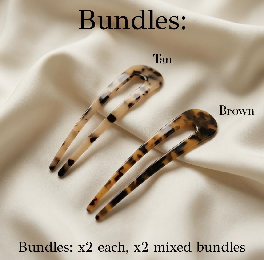 Classic Tortoiseshell French Hair Pin – Fork for Buns, Hair Stick, Minimalist Accessories