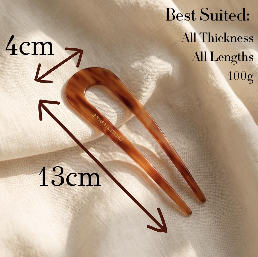 French Hair Pin | Acetate Hair Fork | Amber, Green & Tortoiseshell Hair Pin |