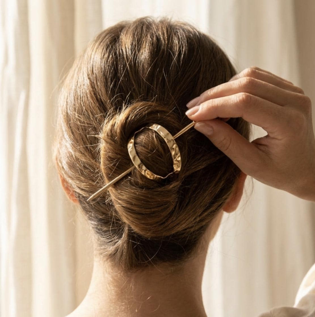 Cage Ronde Metal French Hair Pin