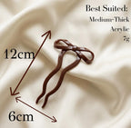 Bow French Hair Pin – Brown Fork for Buns, Hair Accessory Women