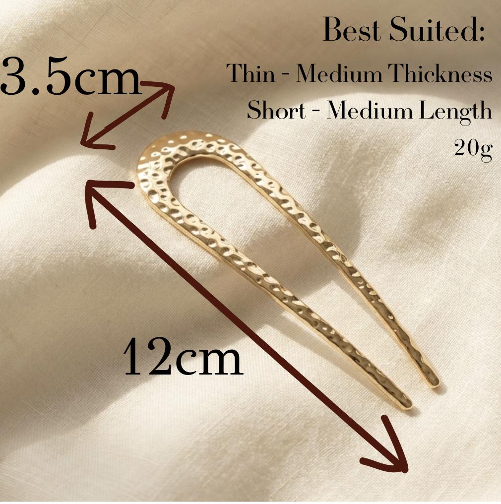 Hammered French Hair Pin